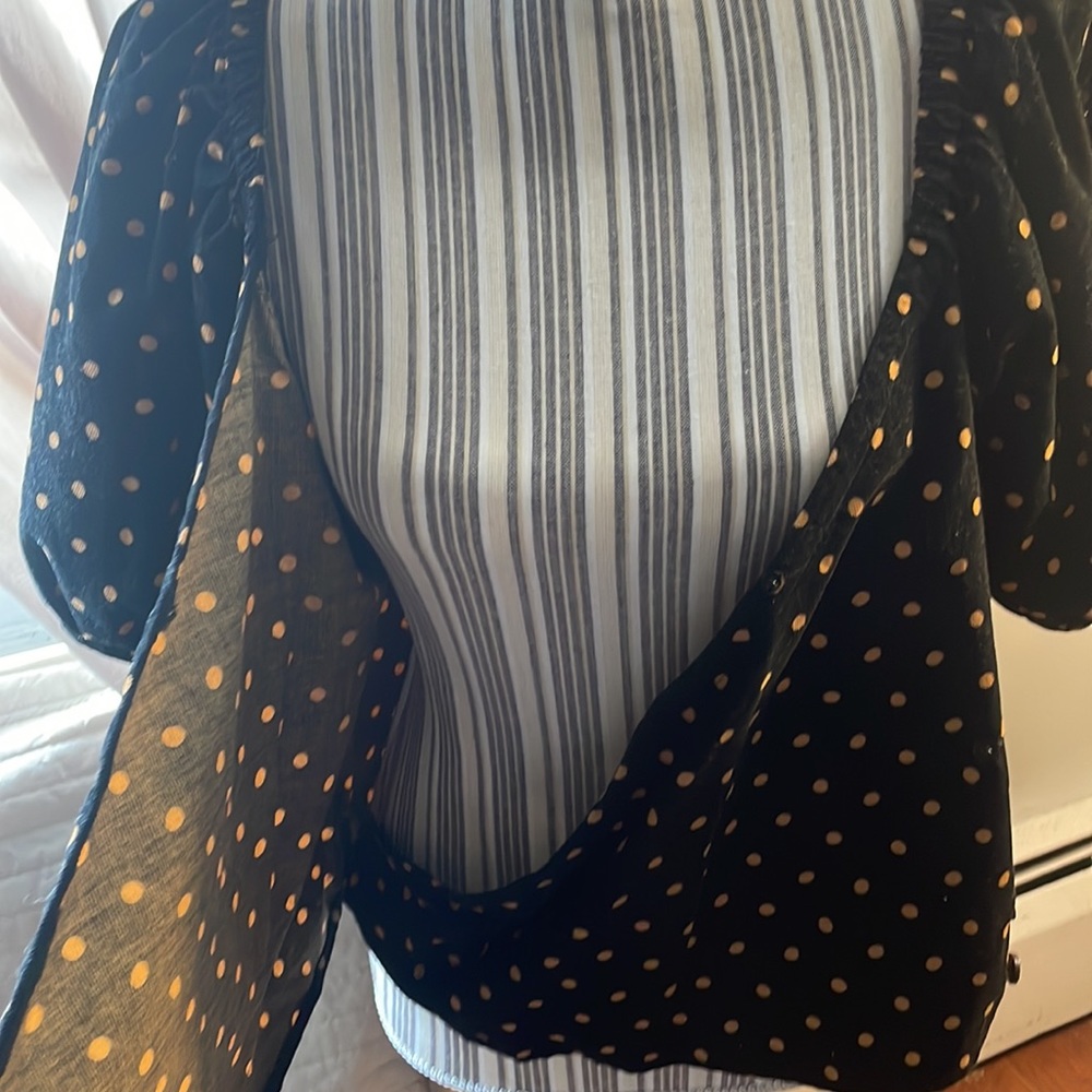 Madewell Corduroy Cropped Top with bubble sleeves - Picture 7 of 8